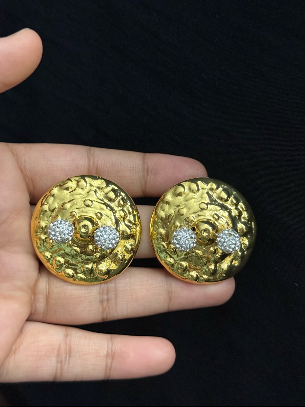 Schiaparelli Inspired Gold Textured Nipple design Stud Earrings